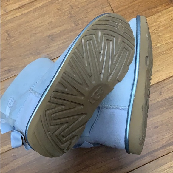 Light Blue Mini Bailey Bow II Uggs - Picture 3 of 7